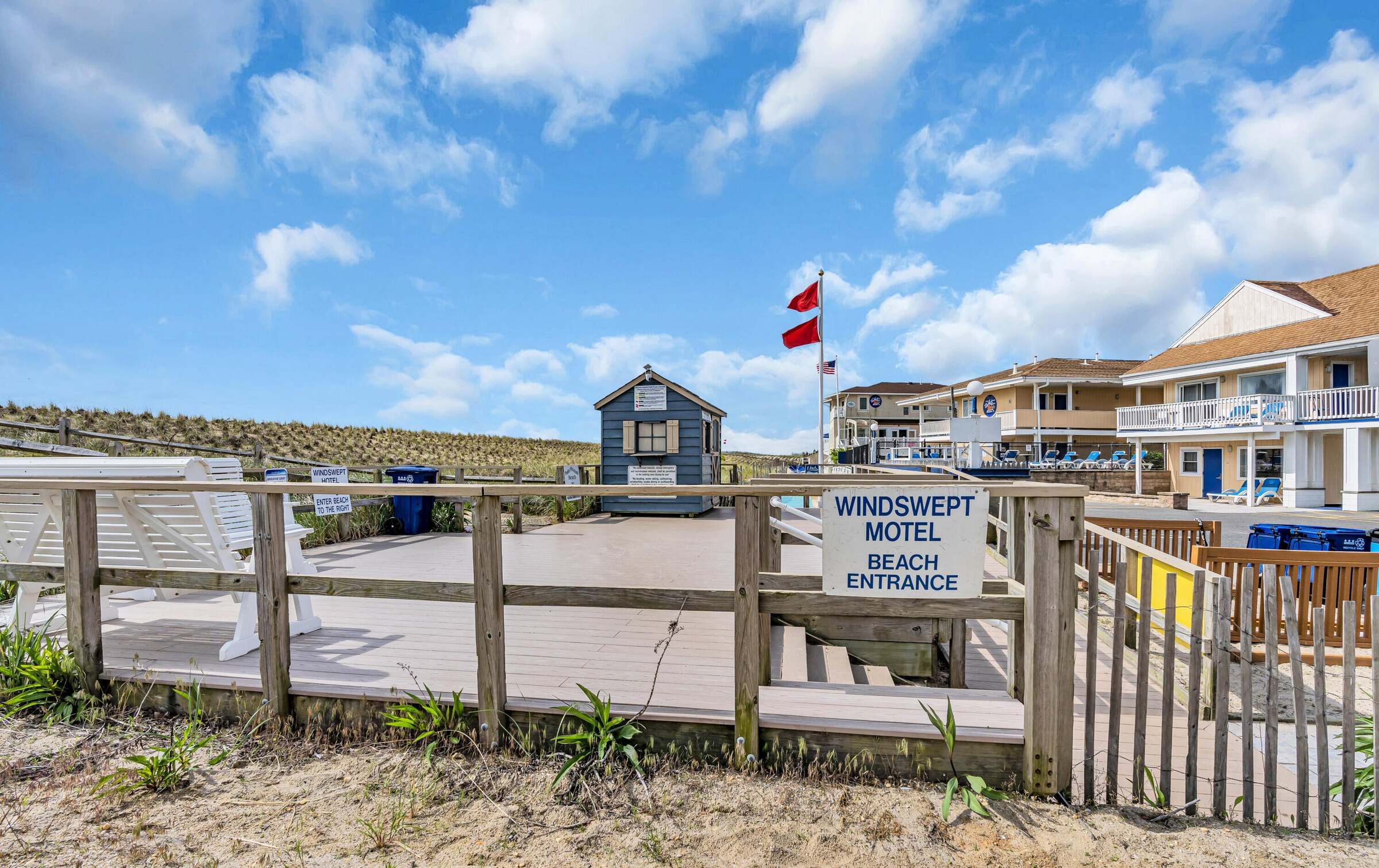 Windswept Motel beach entrance sign